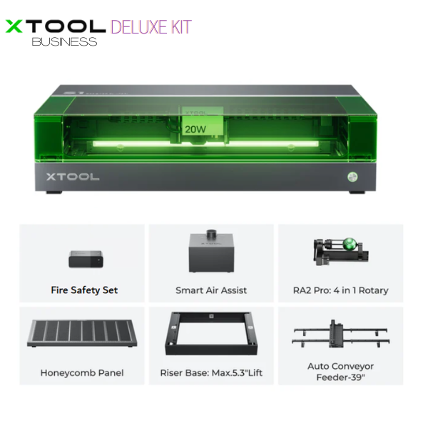 xTool S1 20W/40W Enclosed Diode Laser Cutter/Engraver Deluxe Kit Bundle