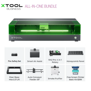 xTool S1 20/40W Enclosed Diode Laser Cutter/Engraver All-in-One Bundle