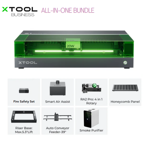 xTool S1 20/40W Enclosed Diode Laser Cutter/Engraver All-in-One Bundle