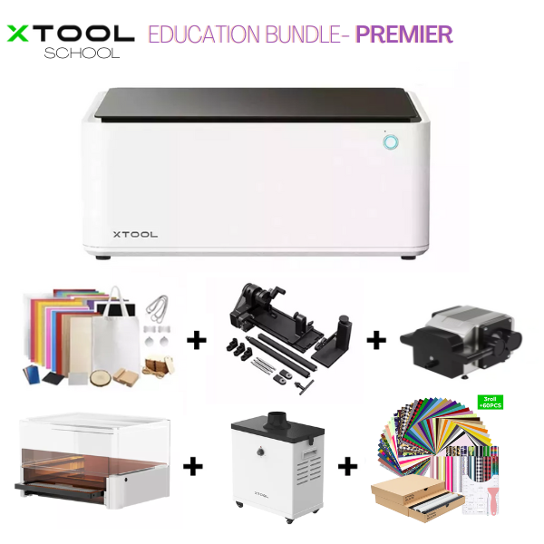 xTool M1 10W Laser Engraver Bundle, with RA2 Pro Rotary, Riser