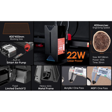 Load image into Gallery viewer, Algolaser Alpha 22W Laser Cutter/Engraver