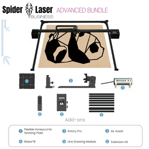 Spider X1 20W/10W Laser Cutter/Engraver Advanced Bundle
