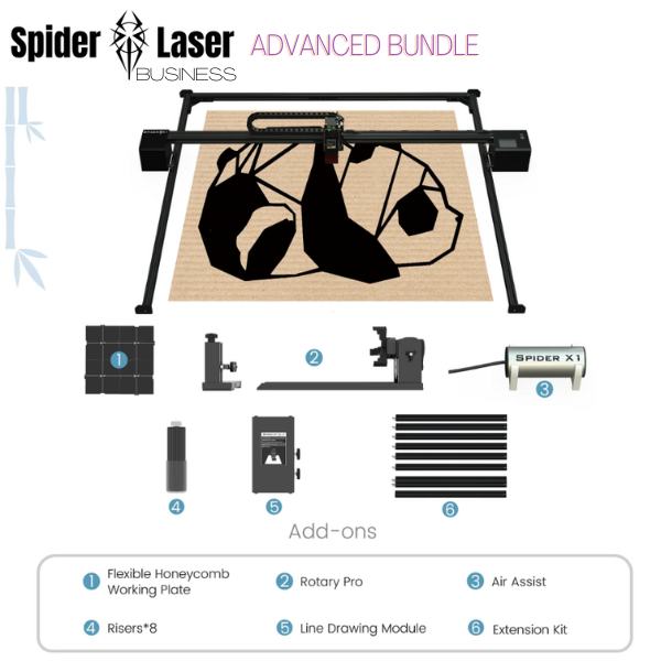 Spider X1 20W/10W Laser Cutter/Engraver Advanced Bundle