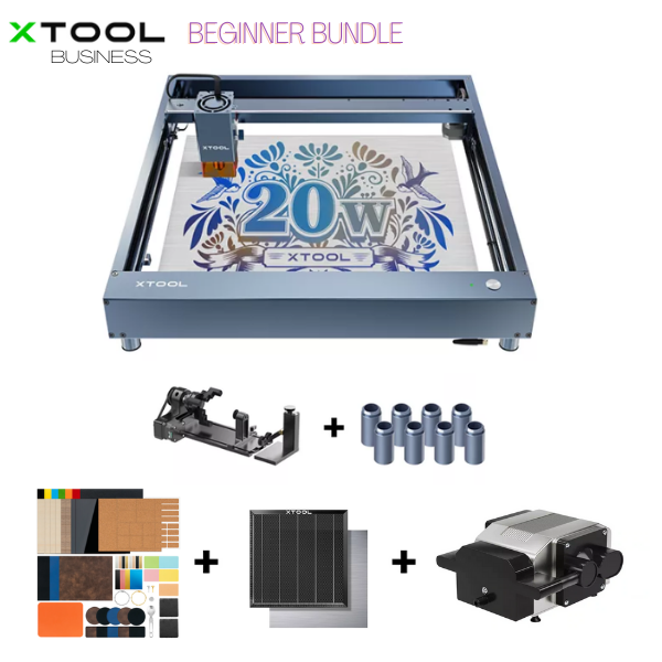 xTool D1 Pro 20W Laser Engraver 4-in-1 Rotary Roller Kit for Glass Tumbler  Ring, 120W Laser Cutter, Laser Engraving Machine for Wood, Metal, Laser