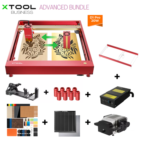 xTool D1 Pro 20W 2-in-1 Kit: Blue Laser & Infrared Laser Advanced