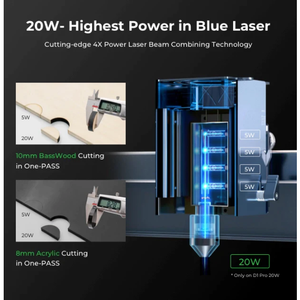 xTool D1 Pro 20W 2-in-1 Kit: 455nm Blue Laser & 1064nm Infrared Laser