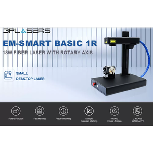 Em-Smart Basic 1R 18W Fiber Laser Engraver + Rotary Roller Bundle
